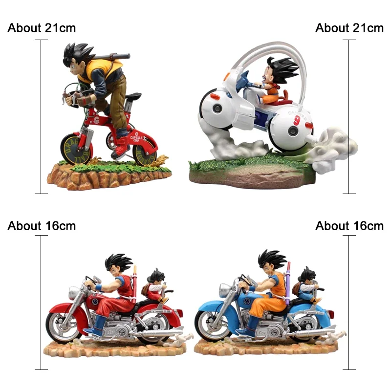 Dragon Ball Cartoon Son Goku Anime Figure Bicycle Goku Gk Statue Figurine Model Doll Pvc Collection Ornament Toys Gift