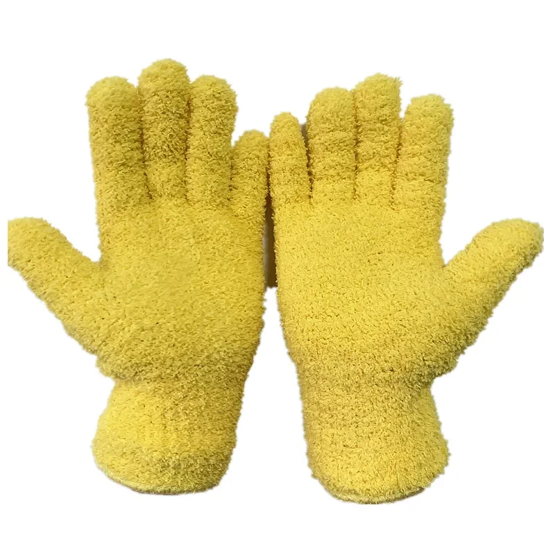 1 Par Car Wash Microfiber Dust Gloves Coral Fleece Gloves Cleaning Housework Absorbent Gloves Guantes De Lavado De Autos