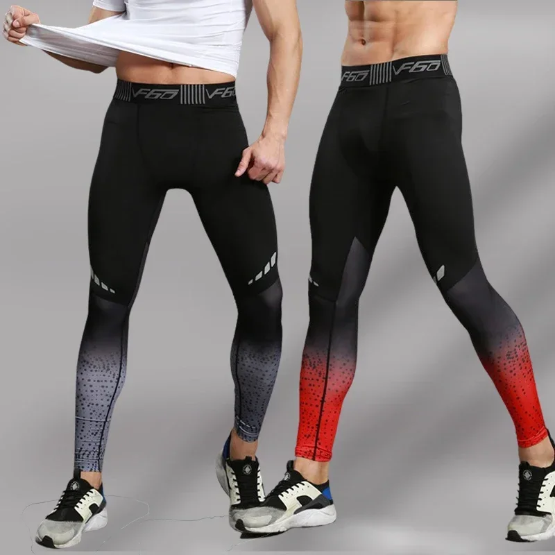 Men\'s Lycra Leggings Compression Sports Pants Cycling Running Basketball Football Sweatpants Fitness Tights Trousers Rash Guard