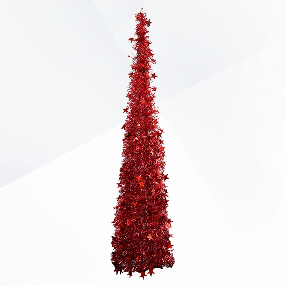 

120Cm Foldable Telescopic Pet Christmas Tree Plastic Holiday Party Decor Home Decoration Reusable Diy Shining Light Compatible