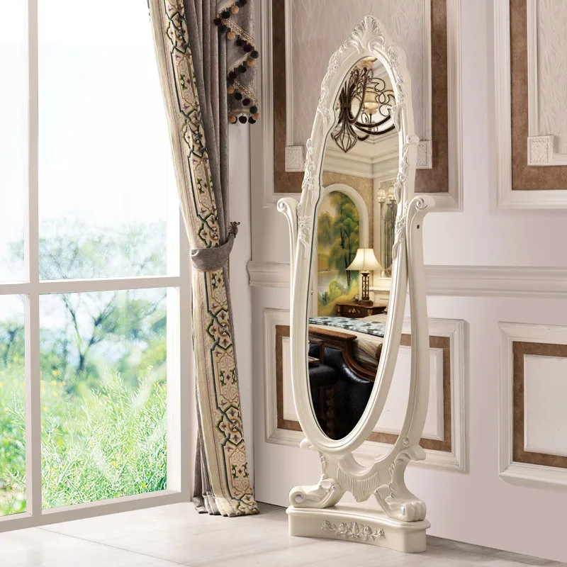 Specchi bianchi per camera da letto Design completo per tutto il corpo Specchio da pavimento grande di lusso moderno nordico Soggiorno Designer Miroir Sur Pied Furniture