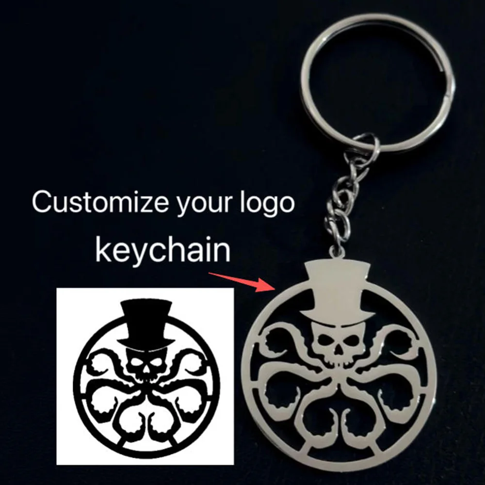 Customized Pattern Keychain Stainless Steel Keychain Fashion Jewelry Wedding Gift Men's Dad Gift