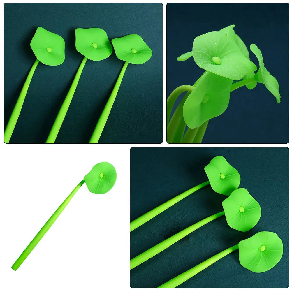 5Pcs Lotus Leaf Gel Pens Portable Smooth Writing Note Taking Pens Students School Supplies Creative Office Use