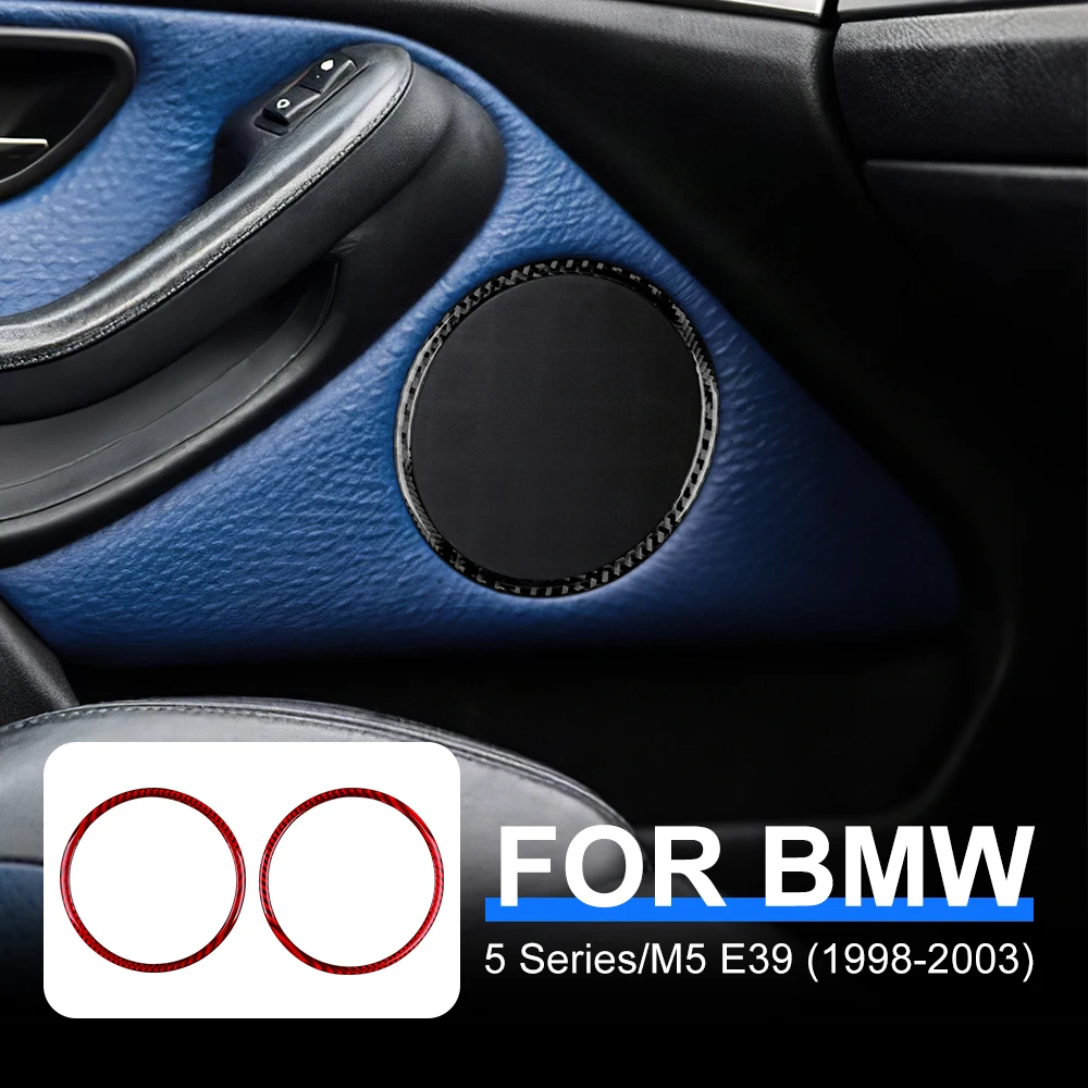 

Car Door Speaker Ring Trim Real 3D Carbon Fiber Sticker for BMW 5 Series E39 1998-2003 LHD RHD Interior Upgrade Kit Accessories