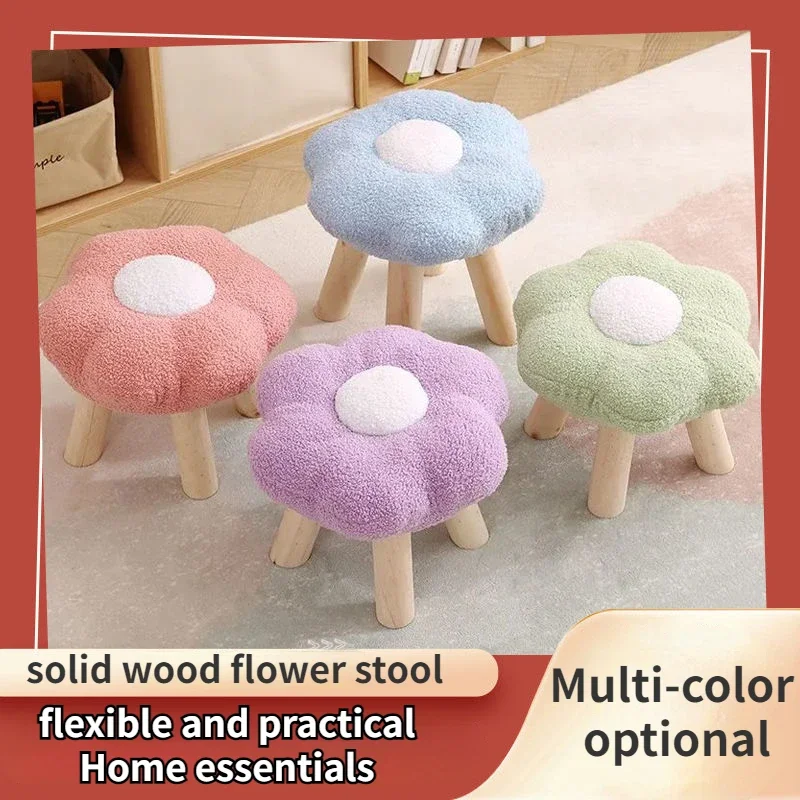 

Flowers Small Pouf Colorful Low Stools Home Door Stools Coffee Tables Sofa Side Benches Cute Shoe Changing Stools Ottomans Ins