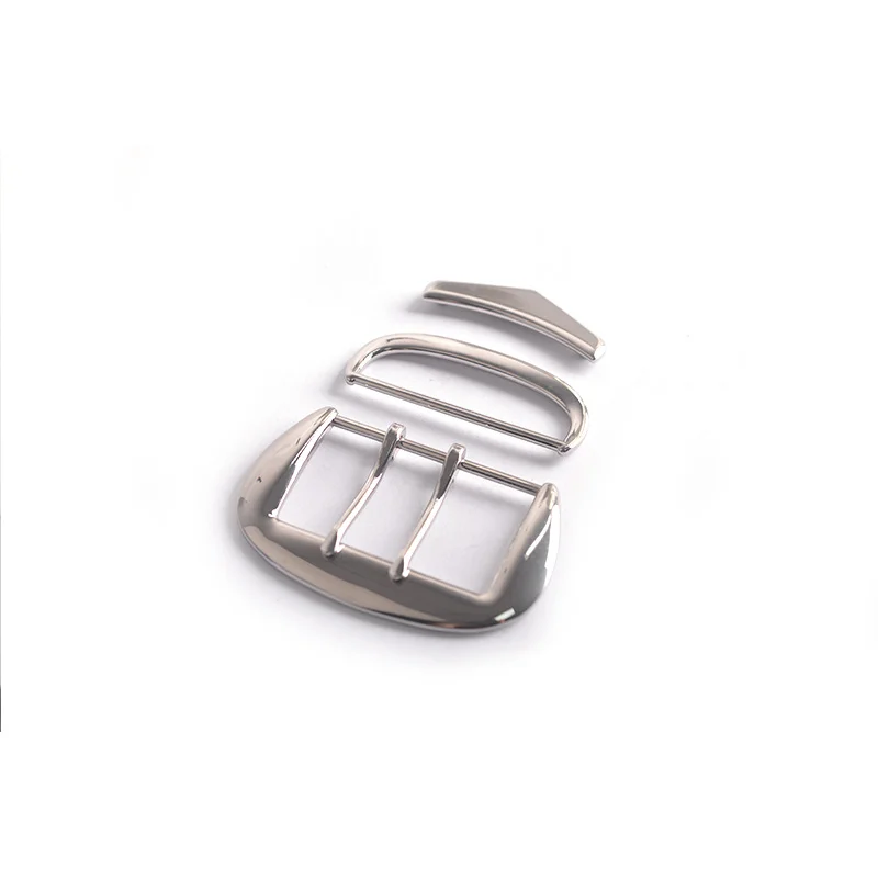 Double-Pin Belt Buckle Three-Piece Set Including D-Ring + Tail Clip, Leather Belt DIY Replacement Hardware Accessories