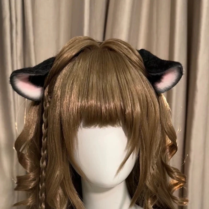 serre-tete-Epingle-a-cheveux-fait-main-oreilles-d'animaux-de-dessin-anime-chat-noir-loup-renard-accessoire-de-cosplay-anime-pour-halloween-et-noel