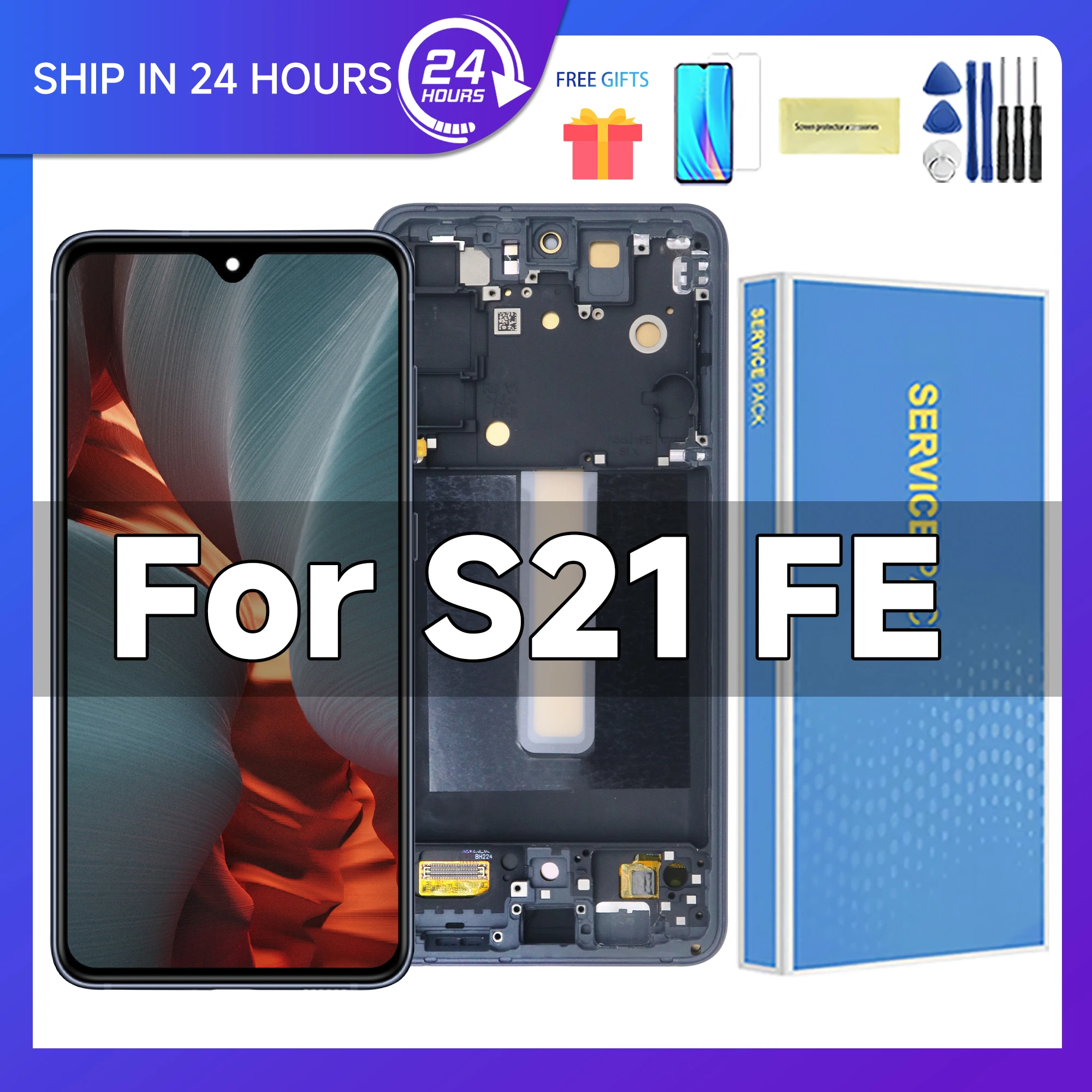 S21 FE 5G For Samsung 6.4\'\'For AMOLED S21FE 5G G990B G990U G990W LCD Display Touch Screen Digitizer Assembly Replacement