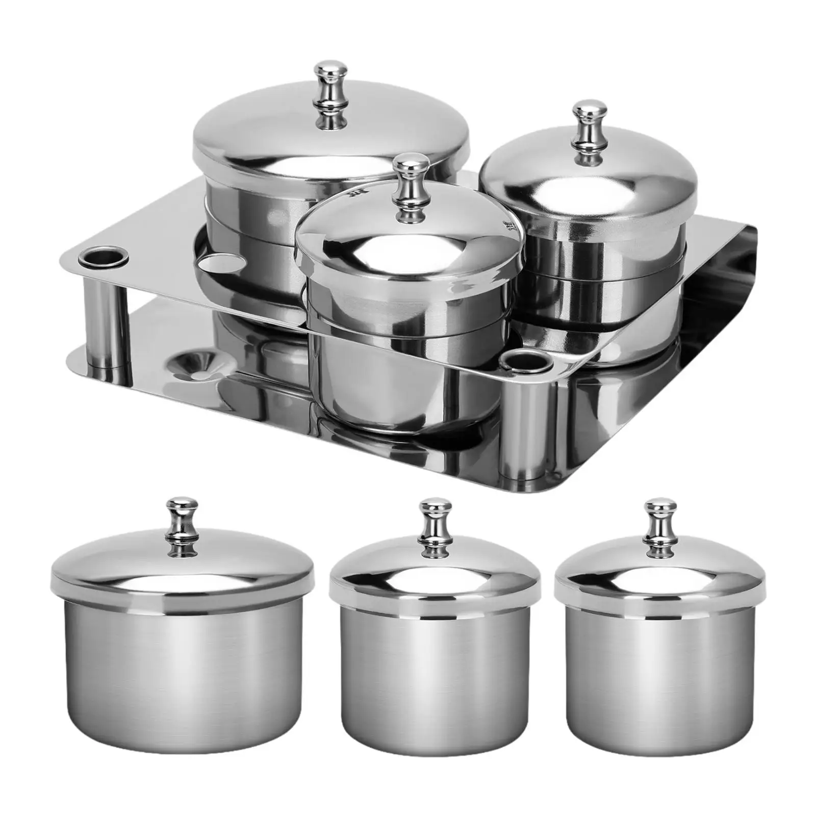 Plato Dappen para uñas, polvo líquido acrílico, plato Dappen, tazas de Metal, arte de uñas, 3 uds.