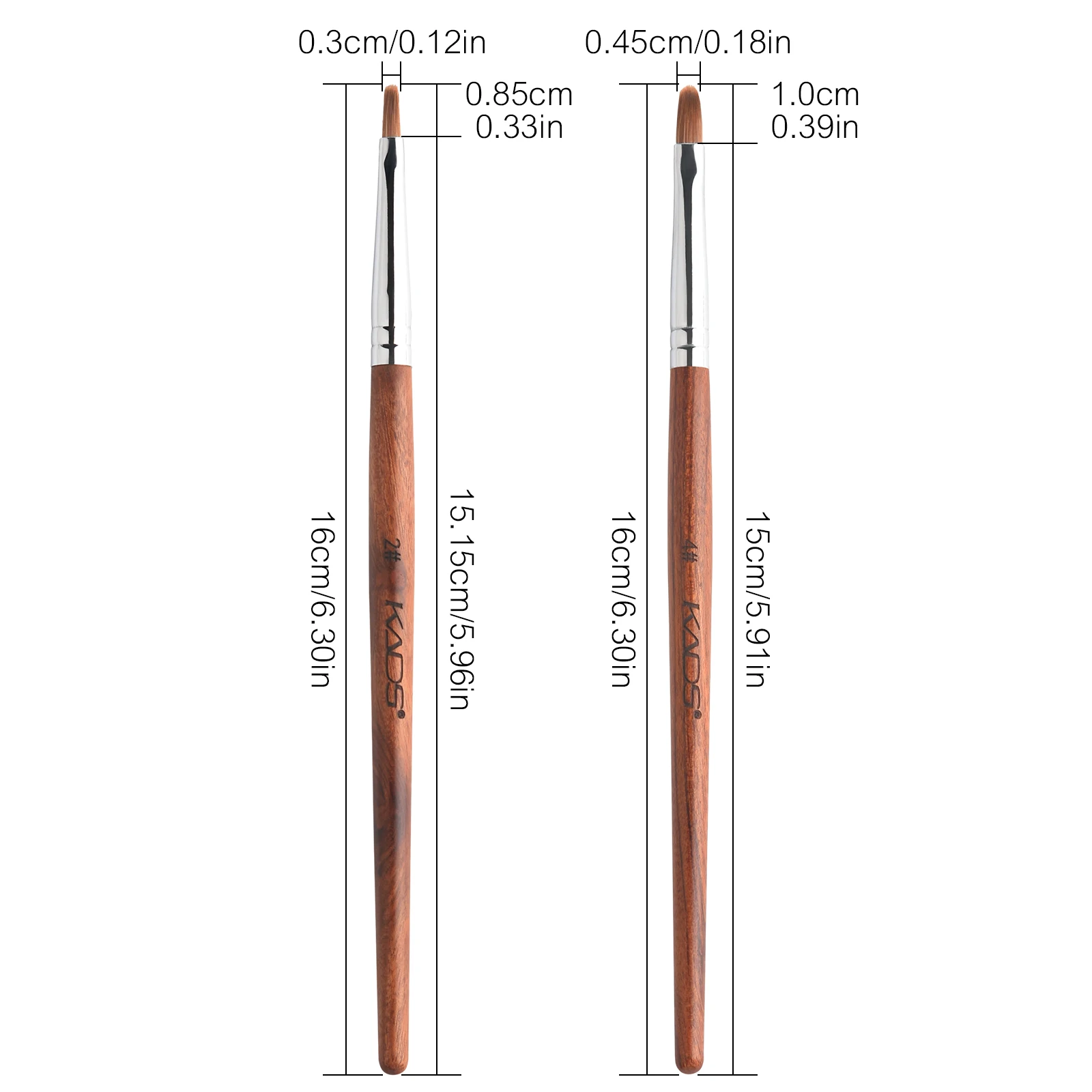 Kolinsky الاكريليك مسمار فرشاة فنية مقبض الخشب مسمار الفن المنك فرشاة جل منشئ أدوات الأظافر فرشاة مانيكير أدوات الرسم حجم 2-4