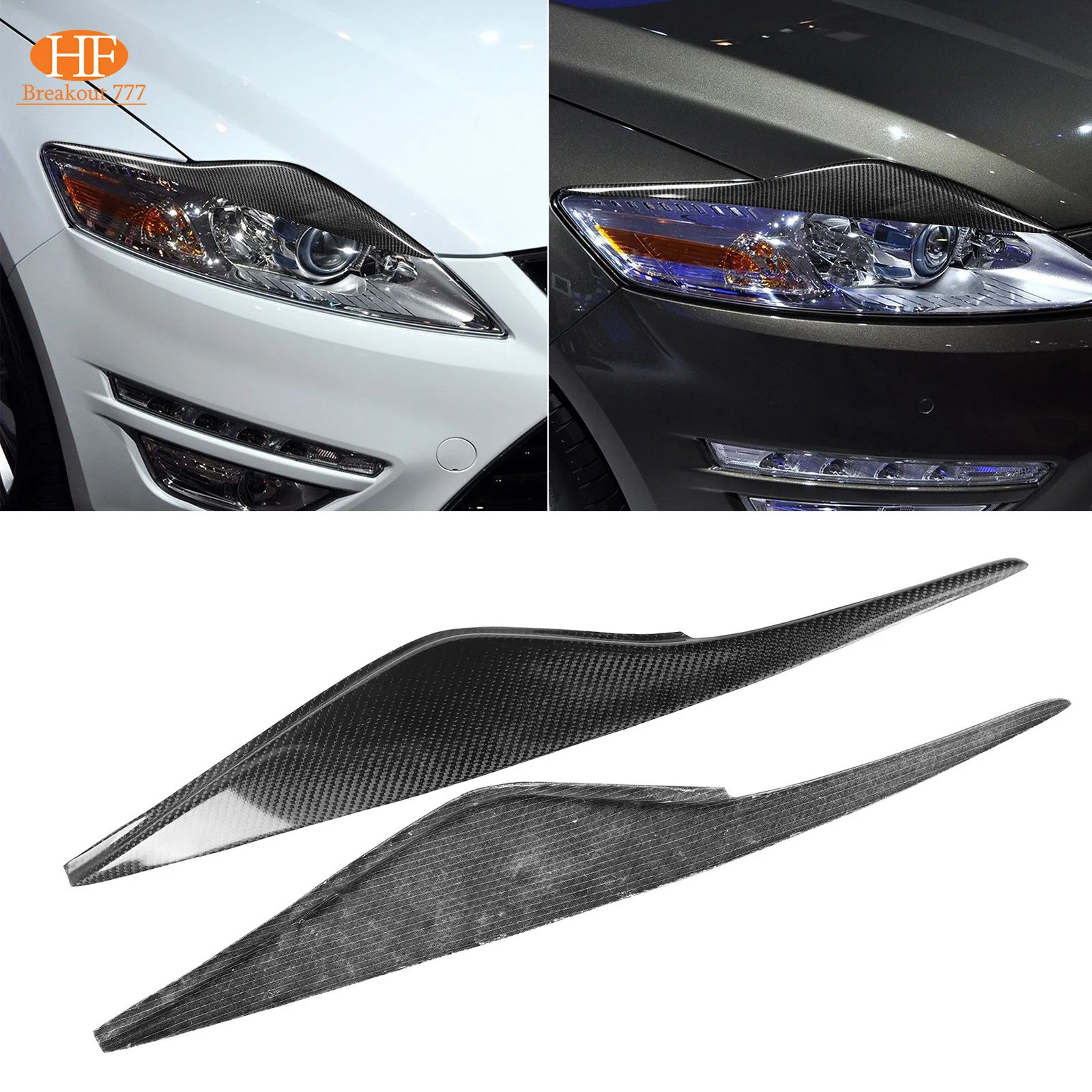

2x черная накладка на переднюю фару из углеродного волокна для Ford Mondeo MK4 2007-2013 гг.