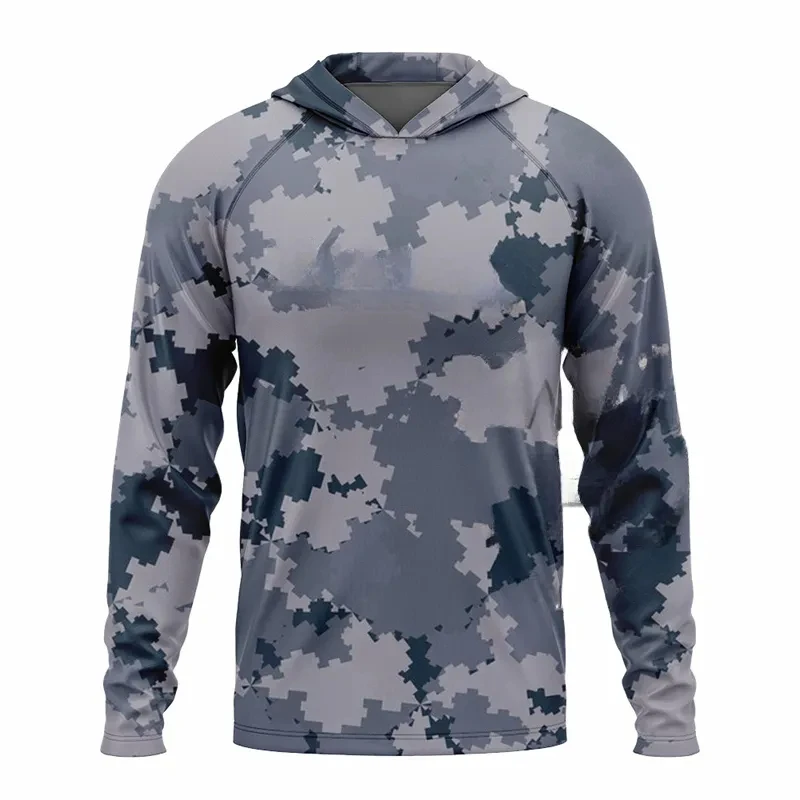 

Fishing Camouflage Hoodie Men Clothes,Summer Breathable Long Sleeve Fishing Hooded Shirt/UPF 50+Sun Protection Fishing Shirt 4XL