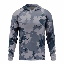 Fishing Camouflage Hoodie Men Clothes,Summer Breathable Long Sleeve Fishing Hooded Shirt/UPF 50+Sun Protection Fishing Shirt 4XL