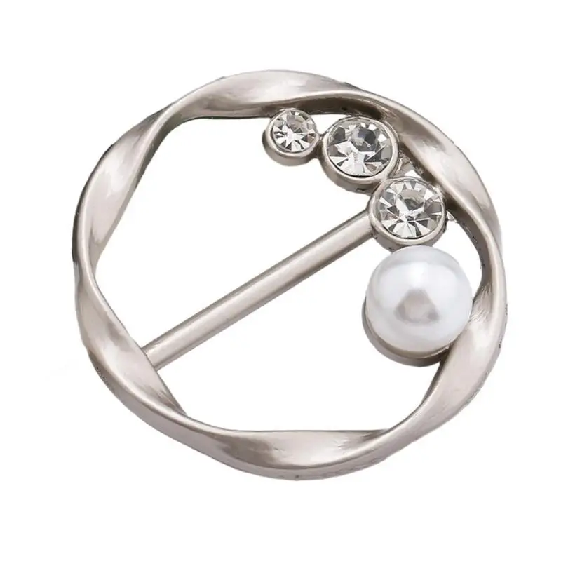 652F حلقة معدنية مستديرة بروش لتي شيرت تنحنح الزاوية معقود بروش دبوس سيدة الإكسسوار