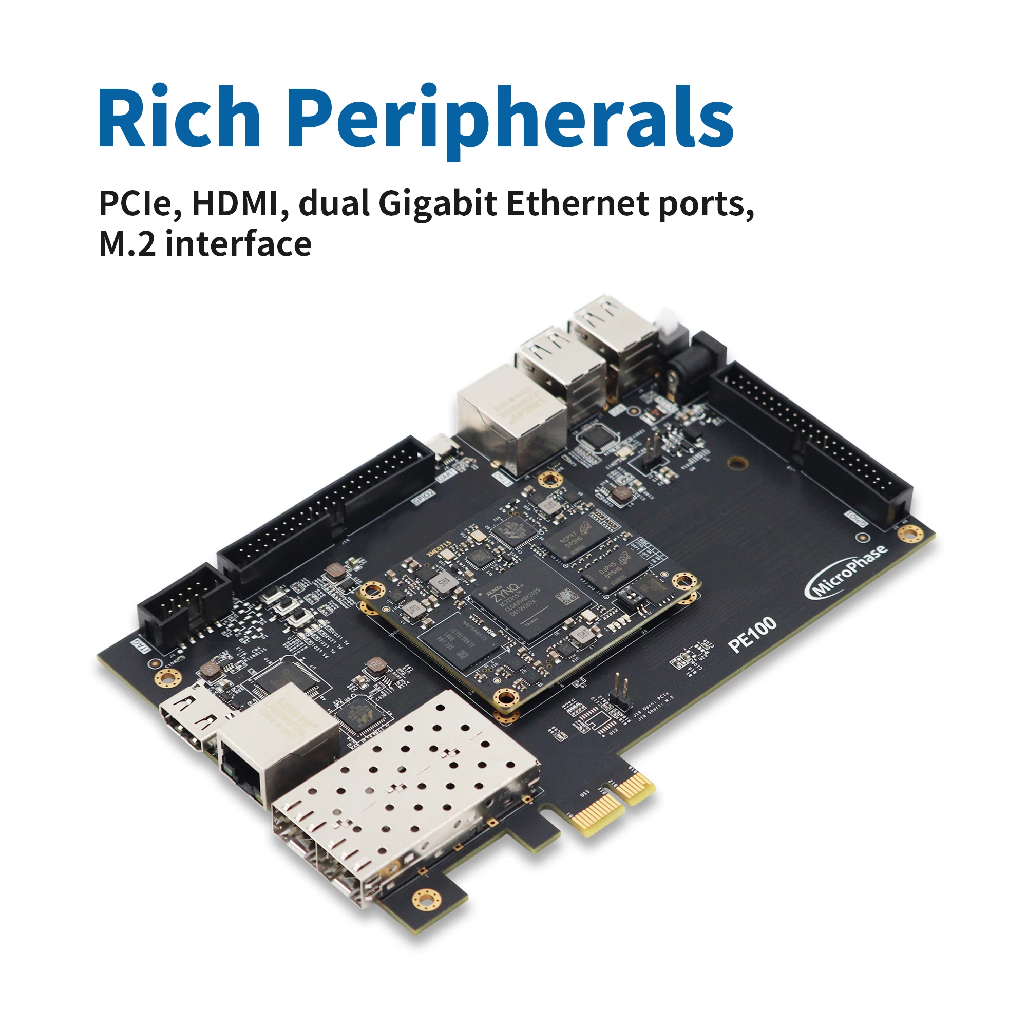 Microphase PE100 FPGA ZYNQ Development Board ARM XC7Z015 PCIE SFP 7015 XME0715