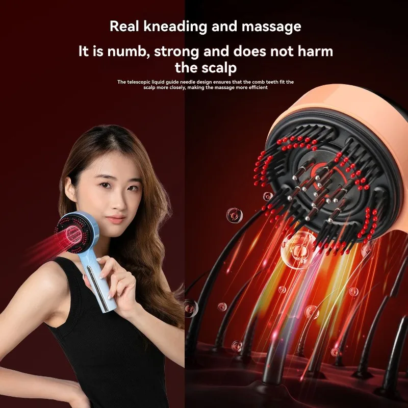 

ABMK Electric Scalp Medication Applicator And Massager With Red Light Therapy And Ball Roller Liquid Guide