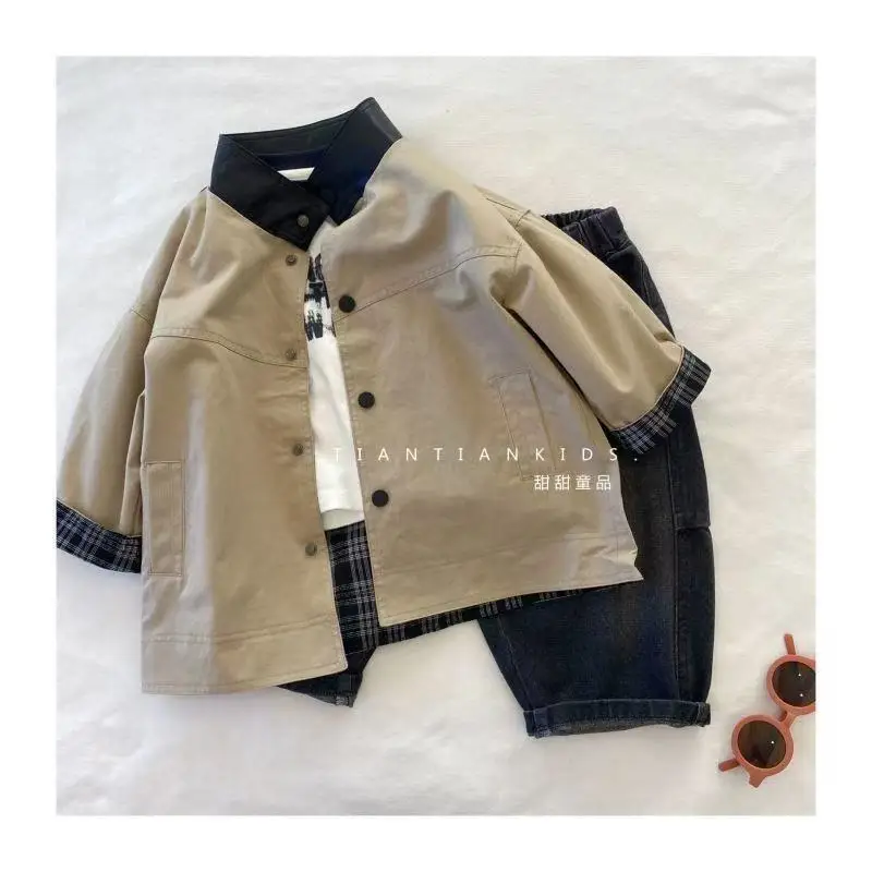 Children's Coat Autumn New Boys' Windbreaker Korean Baby Mid Long Fashionable Casual Top