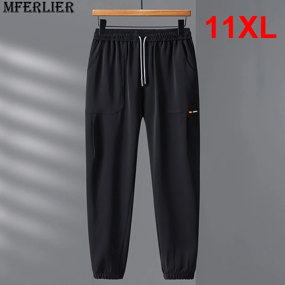 

Plus Size 10XL 11XL Pants Men Solid Color Jogger Male Fashion Casual Track Pants Elastic Waist Trousers Big Size 10XL 11XL