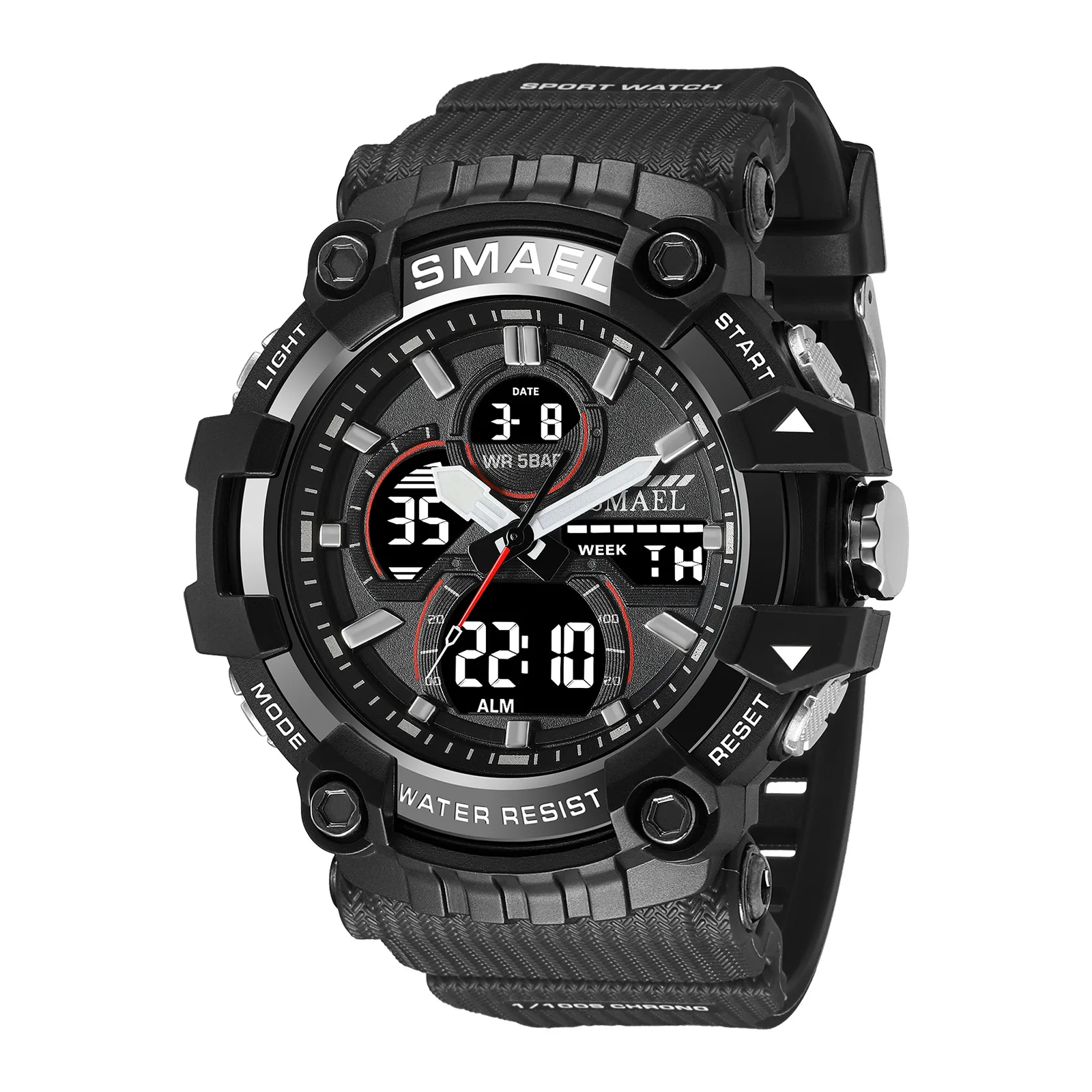 Smael tactical student sports dual display digital waterproof luminous men's trendy watch