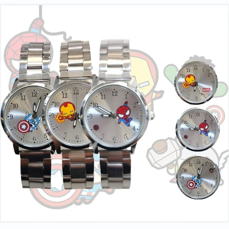 New Disney Spiderman Cartoon Children Watches Waterproof Stainless Steel Watch for Kids Boy Quartz Wristwatch Clock Dropshipping