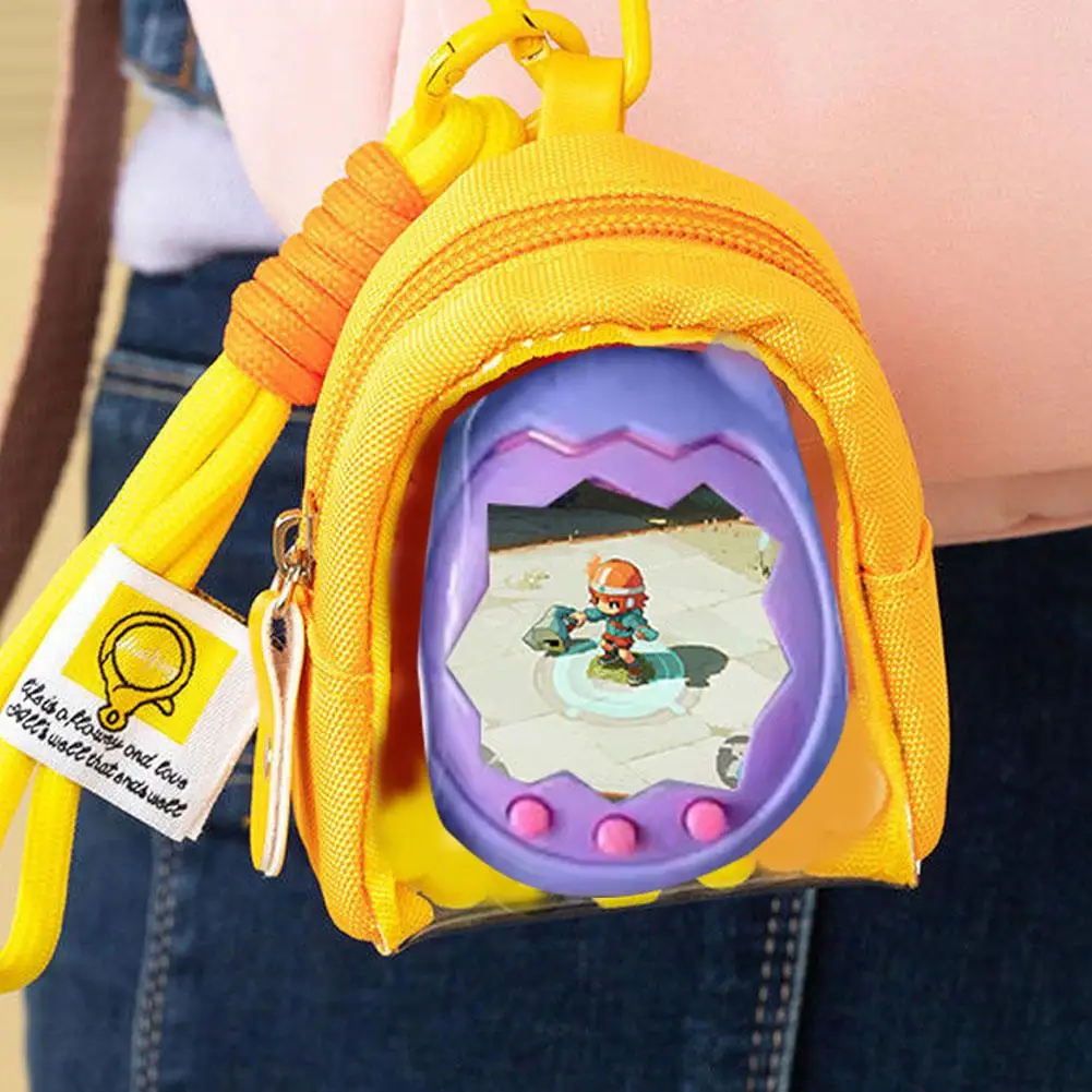 

For Tamagotchi Paradise Transparent Storage Pouch With Lanyard Virtual Pet Game Console Portable Clear Display Bag