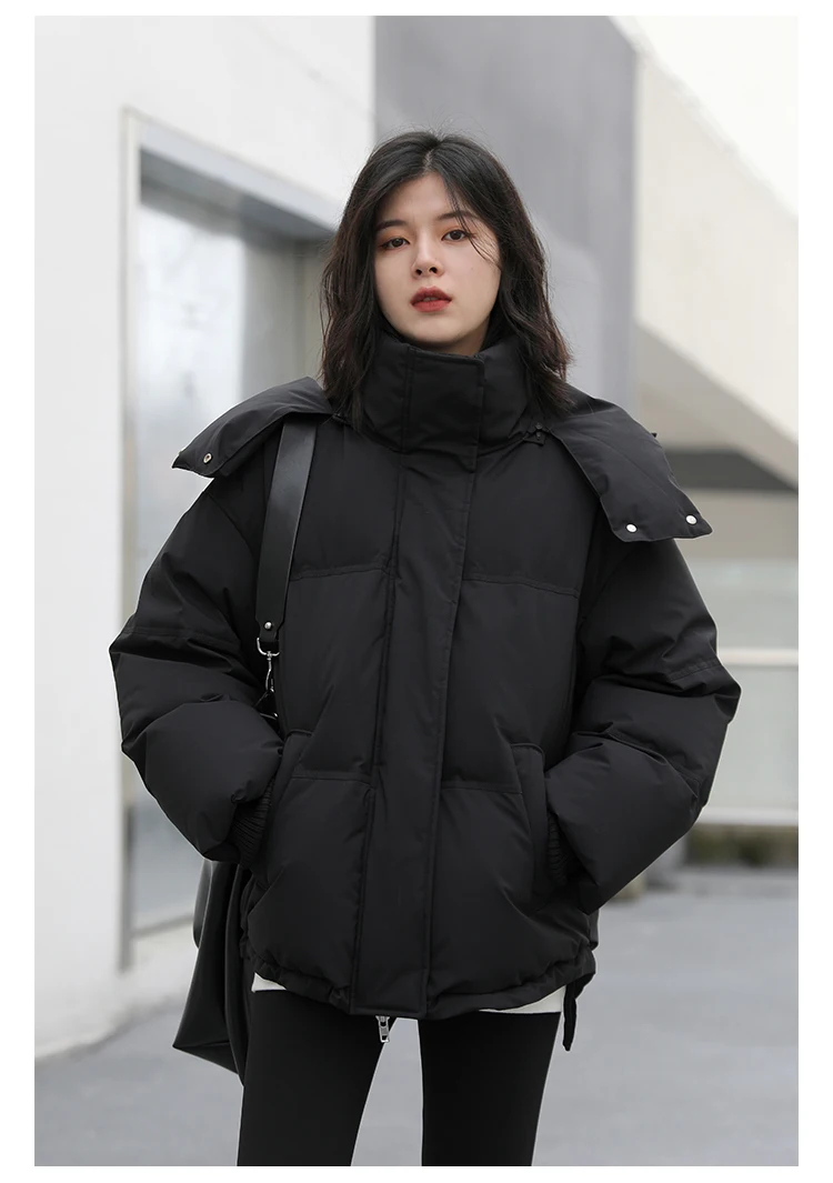CHIC VEN Women Down Coat Solid Warm Down Jacket New 90 White Duck Down Windproof Hooded Female Overcoat Winter 2023