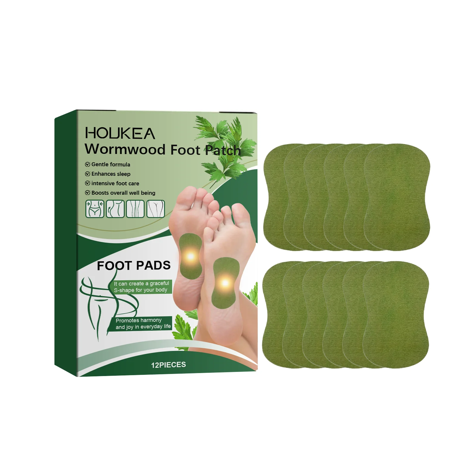 EELHOE Detox Foot Patches Wormwood Improve Sleep Slimming Body Shape Foot Sticker Fat Burn Foot Care Pads Fast and Free Shippin