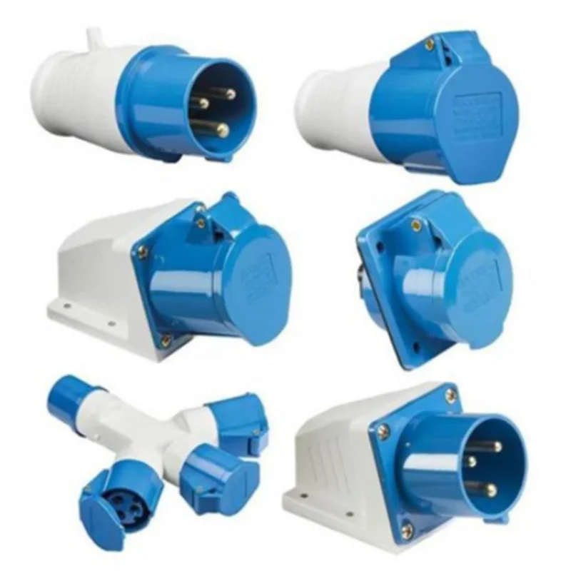 

Blue Range AC220V-250V 16 AMP 3 Pin Industrial Site Plug & Sockets IP44 2P+E Male/Female Industry Electrical Socket