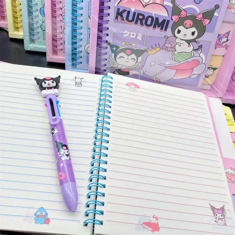 Imagem -06 - Sanrio Kuromi a5 Livro de Bobina de Página Dividida com Caneta Neutra Acrílica Caixa de Presente Canela Livro de Mão Atacado 2024 Novo