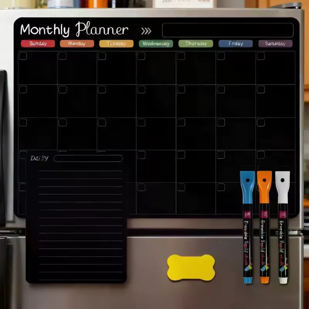 Magnetic Calendar For Fridge Monthly Weekly Planner Whiteboard Calendar Table Dry Erase Fridge Sticker Message Board Menu