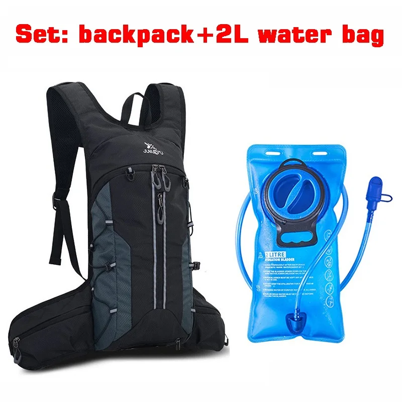 2L Water Bag with Ultra-Light Foldable Backpack Sport Water Bladder Rucksack Hiking Off-Road Double Shoulder Hydration Knapsack