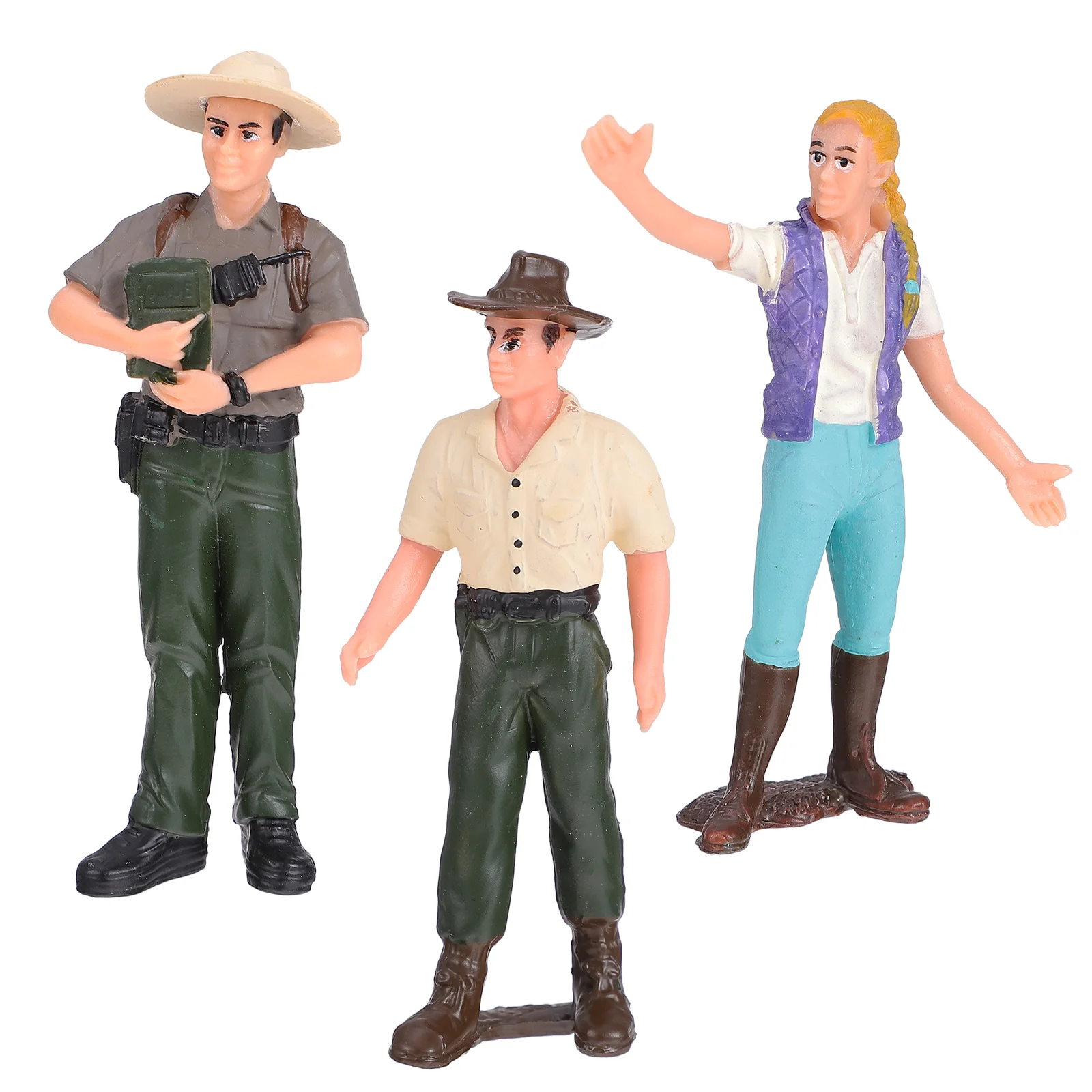 

3 Pcs Farm Ornaments Toy Worker Figures People Model Number Landscape Decor Figurine Pvc Child Kids Educational