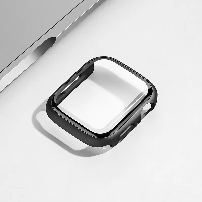 Hülle für Apple Watch Displayschutzfolie 46mm 45mm 42mm 38/40mm 41mm 44mm Gehärtetes Glas+Schutzabdeckung iWatch 11 10 8 7 9 6 SE 5