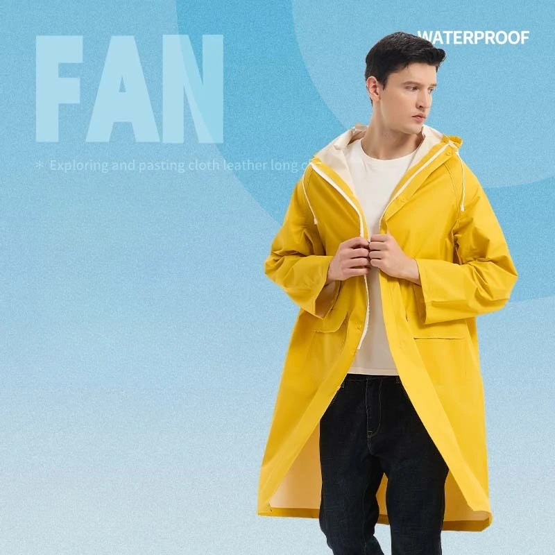 PVC Adult Long Waterproof Raincoat Full-Body Rainstorm Protection Rain Poncho Motorcycle Riding Raincoat Travel Rain Gear