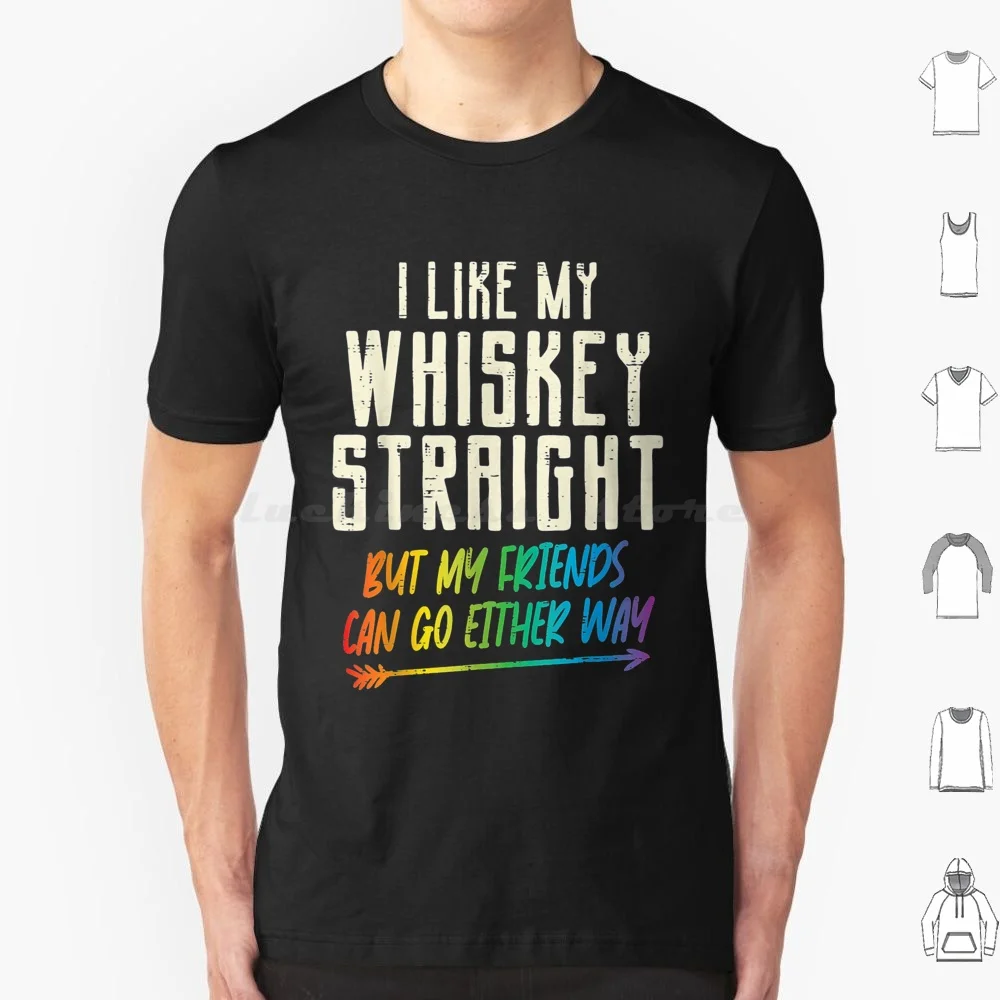 Camiseta de algodón con estampado DIY de orgullo para hombre y mujer, Camiseta Bisexual Queer Love Rainbow Equality Pride Like My Whiskey