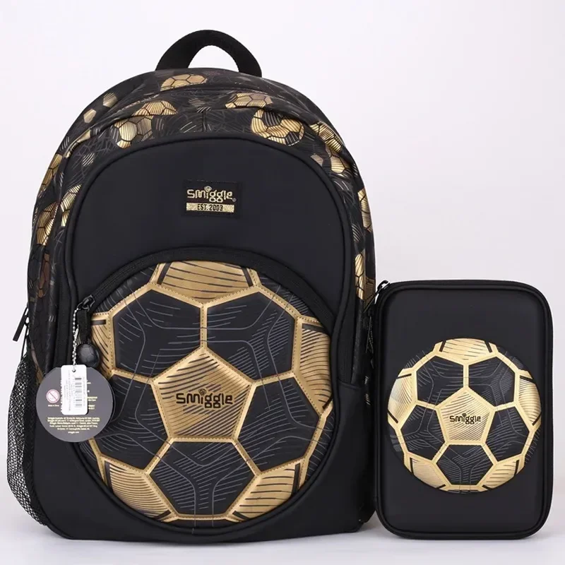 New Arrival Smiggle uczniowie Shoulder Reduction Golden Football torback zestaw papeterii dziecko plecak prezent urodzinowy