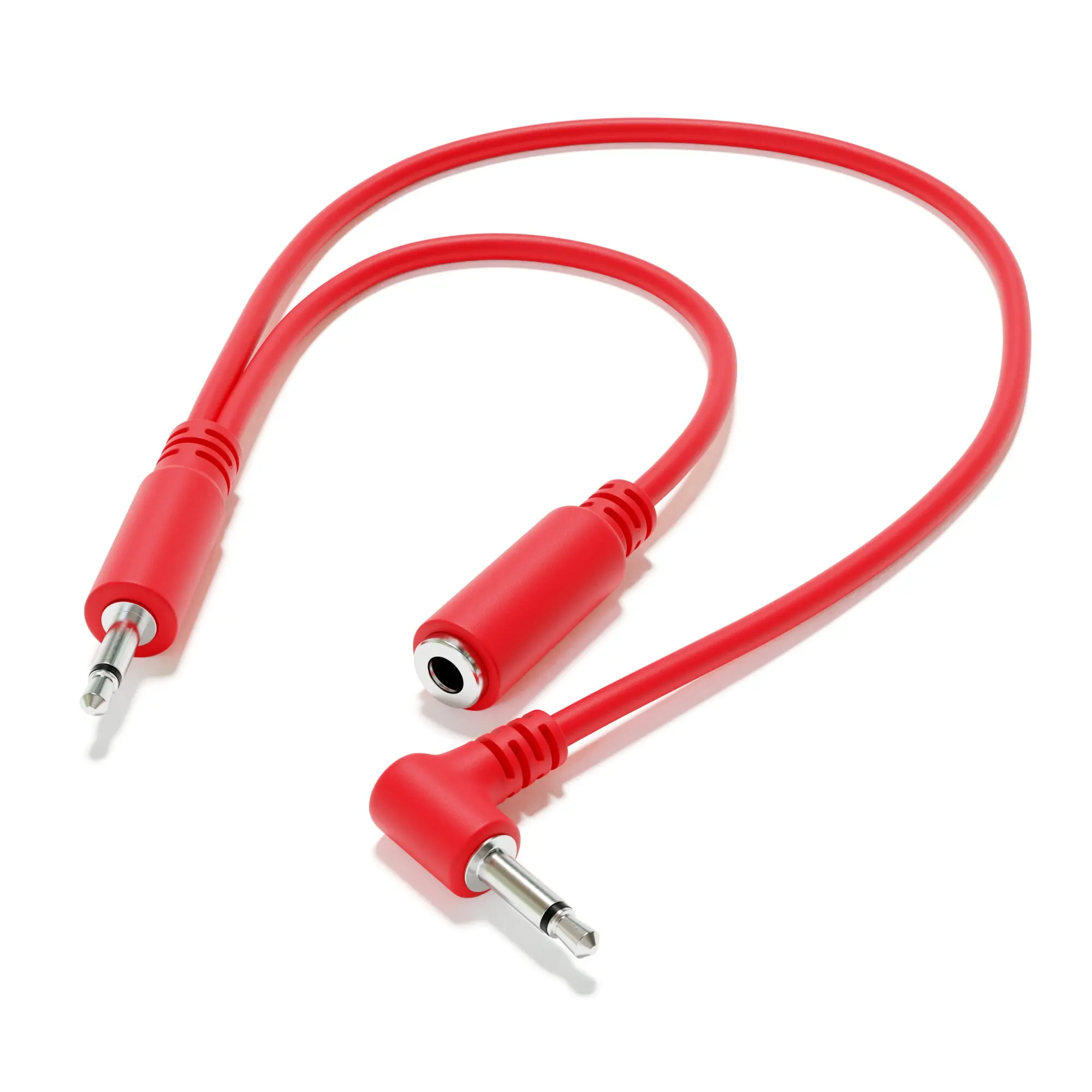 ExcelValley - Right Angle Hopscotch Mono Splitter Y Patch Cable TS 3.5mm 1/8