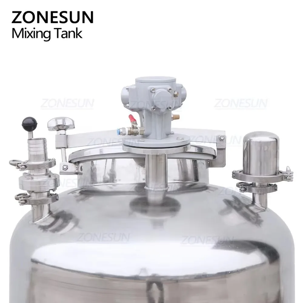 ZONESUN 100L Stainless Steel Full Pneumatic Cosmetic  Liquid Perfume Mixing Tank for Industrial Mixing