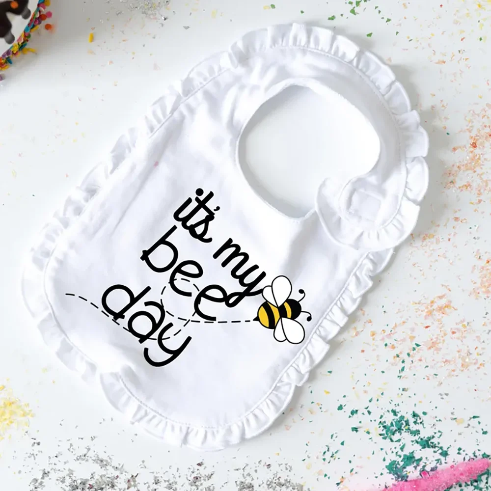 

It's My Bee Day Cute Baby Macrame Bib Children First Bee Themed Birthday Party Accessory Birthday Gift Souvenir Cake Smash Prop