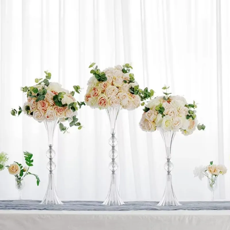 Transparent acrylic small flower stand wedding decoration table ornament vase wedding event decoration supplies