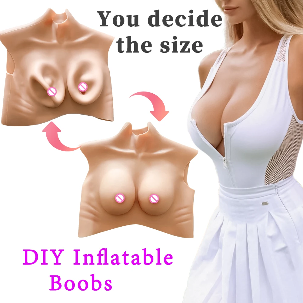 

DIY Inflatable Silicone Boobs Male to Female Sexy Breast Forms Realistic Fake Tits Shapewear For Cosplay Sissy Drag Queen