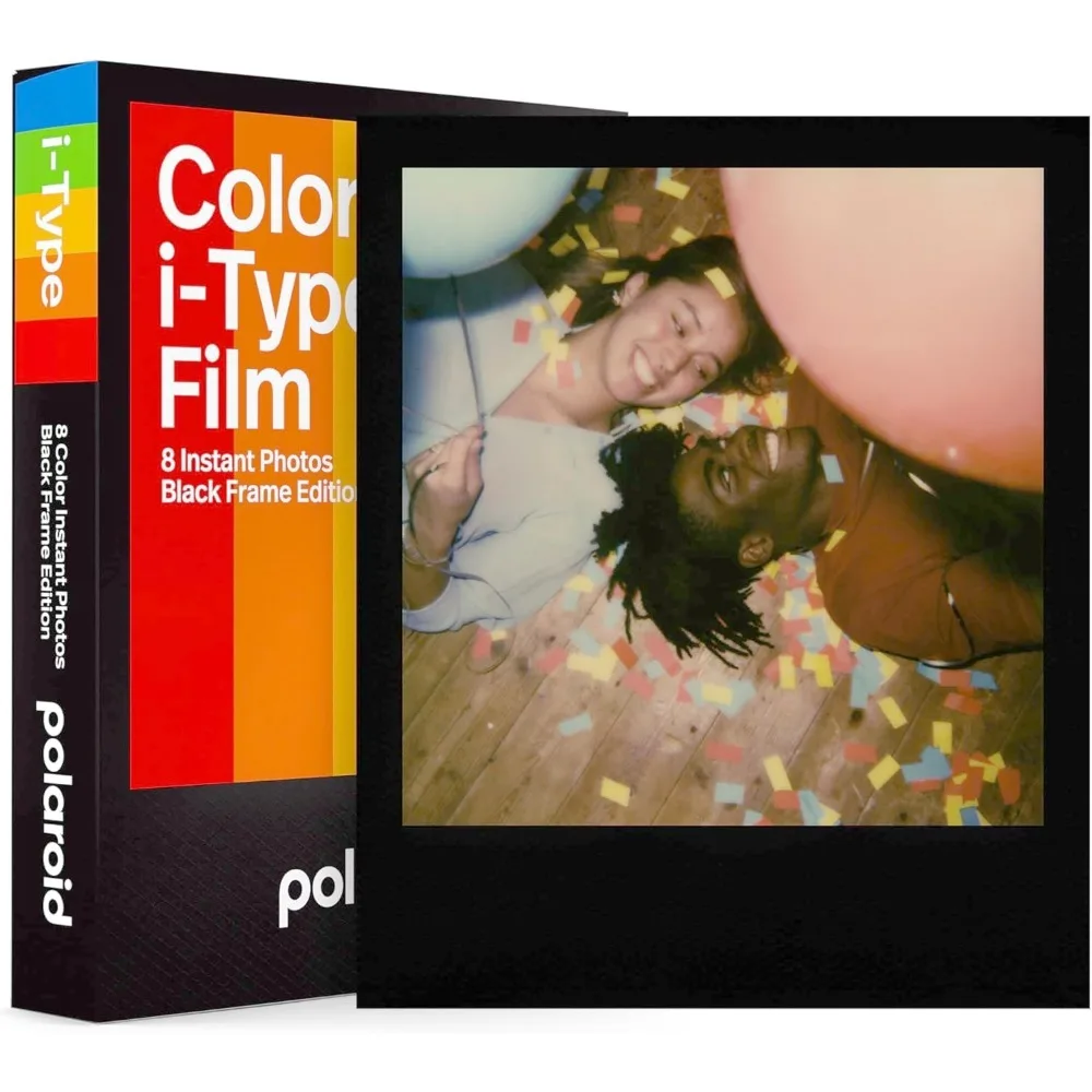 Instant Color Film Black Frame Edition, 2 Pack, 16 Photos Bundle with Cleaning Cloth view 2