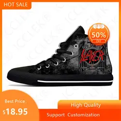 Slayer Heavy Metal Rock Band Horror Scary Fashion Casual Shoes High Top Breathable Men Women Sneakers Lightweight Board Shoes