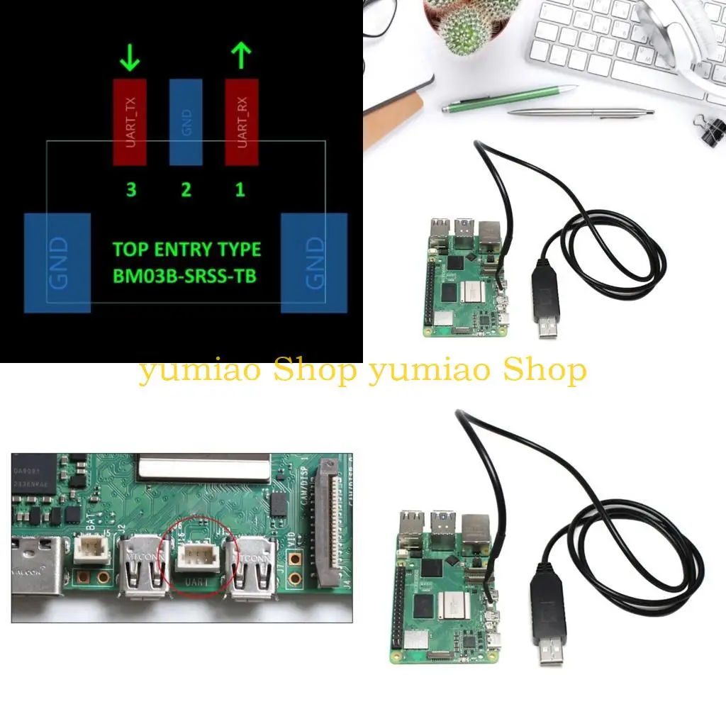 

587B For RPi 5 USB Serial UART Cable Terminal Serial Cable Display Cable Debugging