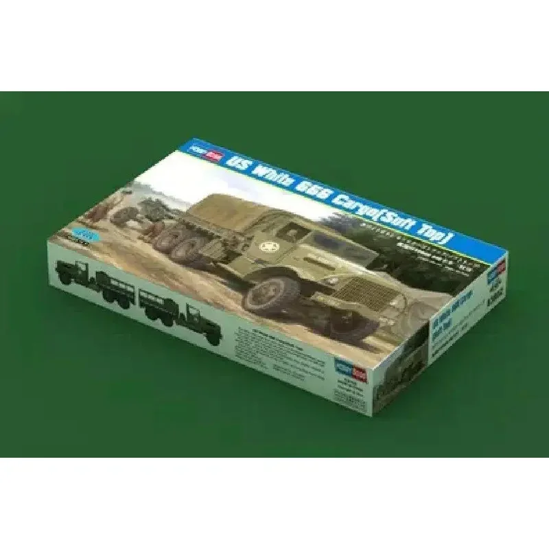 hobby-boss-83802-1-35-us-white-666-soft-top-cargo-truck-model-kit-diy-tank-car