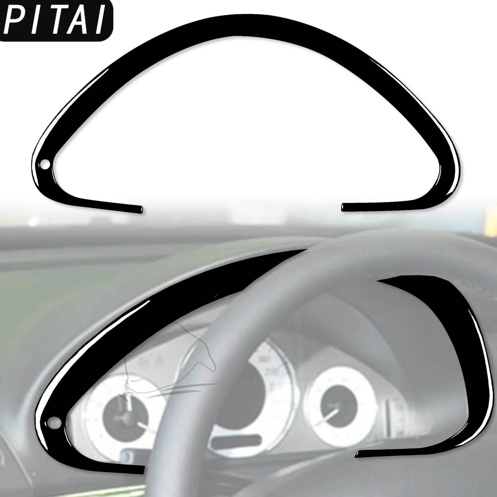 For Mercedes E-Class W211 03-09 Piano Black Speedometer Bezel Decor Cover Anti Scratch Interior Sticker Luxury Upgrade Accessory
