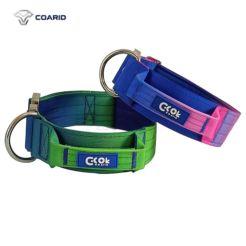 Collar táctico para perro de raza grande, Color degradado, mango de entrenamiento antiastres, tira reflectante para perros