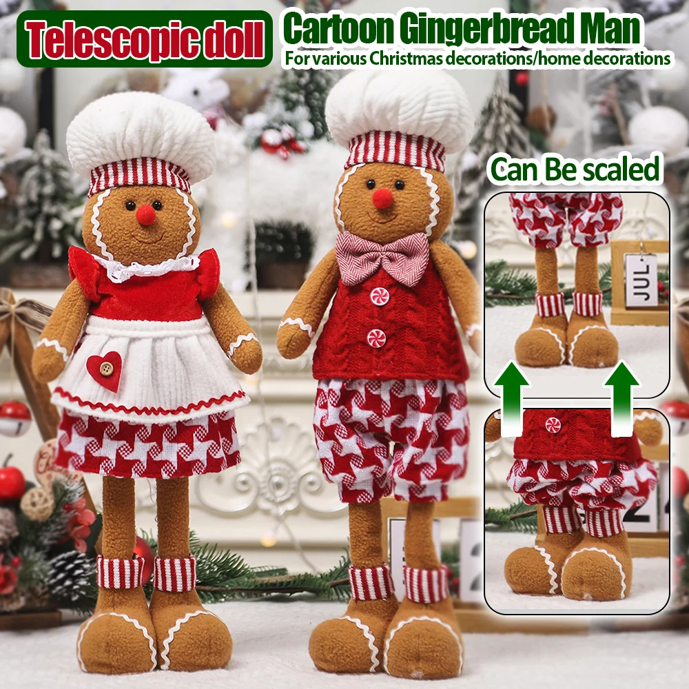 Christmas Decoration For Home Navidad New Year Party Ornament Doll Cartoon Gingerbread Man Doll Plush Leg Doll Table Decoration