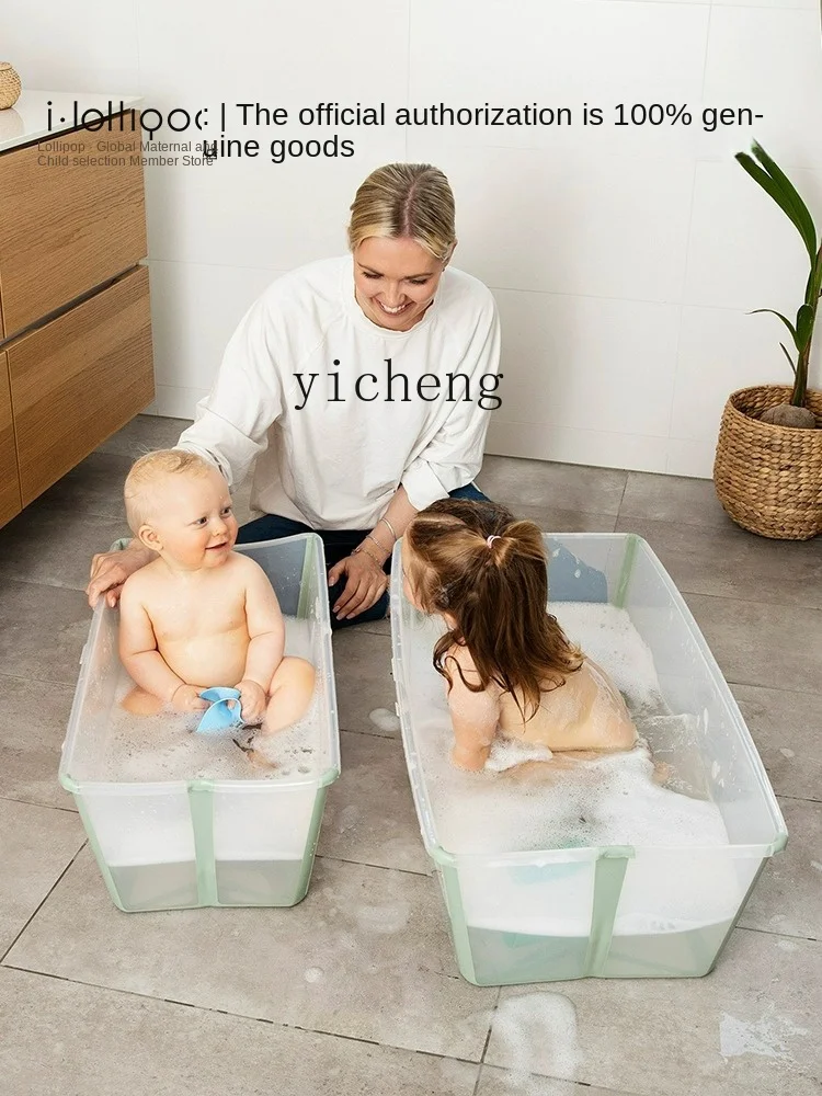 Yy Bath Basin Foldable plus-Sized Edition Baby Bathtub Camping Travel Portable