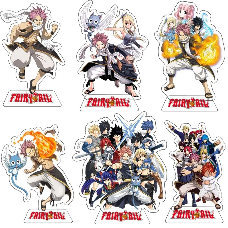 15cm FAIRY TAIL 100 YEARS QUEST Etherious Figure Acrylic Stand Lucy Heartfilia Statue Erza Scarlet